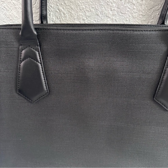 Dagne Dover Black Structured Work Tote Gold Hardware Laptop Bag - Picture 5 of 16